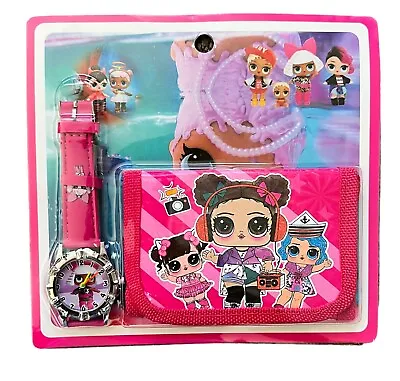 Kids Children Girls LOL Doll Surprise Quartz Analoge Wrist Watch Wallet Set Gift • $6.99