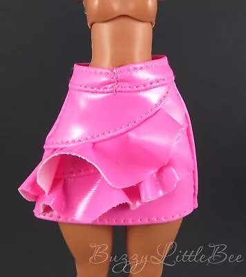 Pink Pleather Ruffled Mini Skirt Fits G3 Monster High Dolls • $13.99