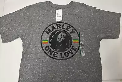 New Bob Marley One Love Rasta 1977 Mens Gray Rasta Vintage T-Shirt MEDIUM • $24.99