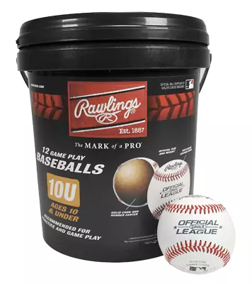 (12 Pack) Rawlings Bucket Of 10U Official League CROLB Practice Youth Baseballs • $35.88