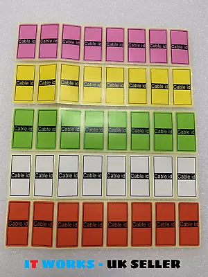 £3 • Buy 5 Colours = 40 Cable Id Tidy Stickers Self Adhesive Sticky Identification Labels