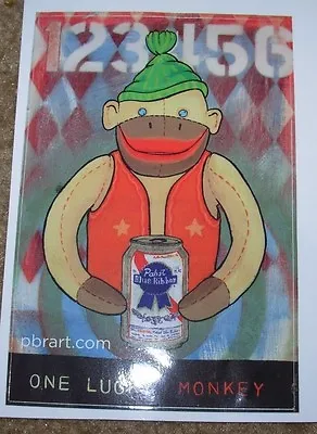 PABST BLUE RIBBON PBR ART Lucky Monkey STICKER Decal Craft Beer Brewery Brewing • $2.99