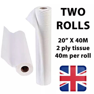 White Couch Rolls 20  40m GP Salon Beauty Massage Clinic Roll Hygiene Bed Paper • £5.99