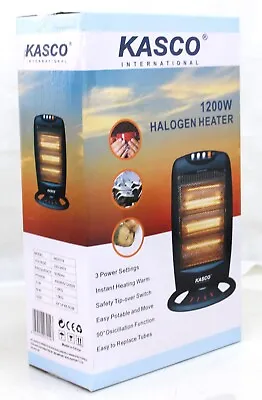 £26.99 • Buy 1200W Portable Oscillating Halogen Electric Heater 3 Heat Settings Home Office 