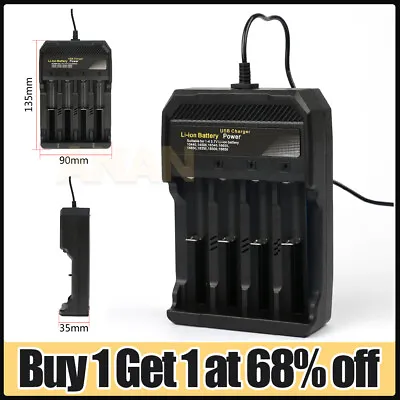 USB 3.7V Battery Charger 4 Slots Rechargeable Lithium Battery Charger • £5.46