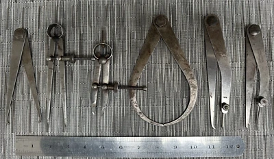 £0.99 • Buy Selection Of 6 X Assorted Calipers Dividers. 5 Of Them Made By Moore & Wright