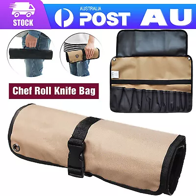 10/22 Slot Kitchen Portable Storage Bag Chef Knife Bag Carry Roll With Handles C • $15.80