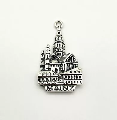 Vintage 835 European Silver Mainz Germany Cathedral Travel Charm Pendant - 4.7g • $24