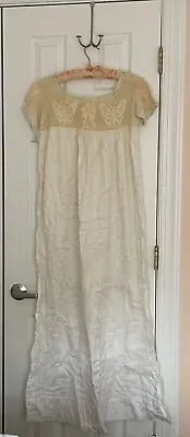 Vintage Handmade Nightgown Or Dress With Crochet Bodice • $25.99