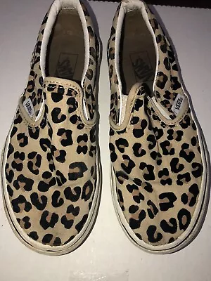 Vans Slip On Leopard Kids Size 3.0 Animal Print Skateboarding Big Cat 500714 • £7.99