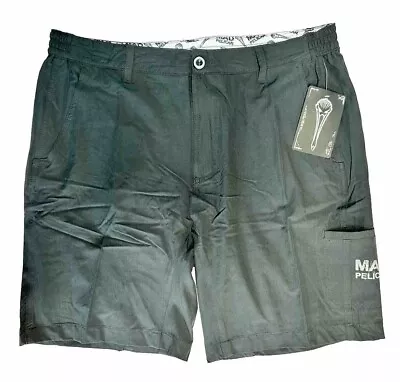 Mad Pelican Men’s Welcome Aboard Donnie’s Walking Shorts XXL Black Dark Gray • $24.99