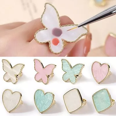 Nail Gel Display Finger Ring Plate Nail Polish Palette Nail Art Painting Pl 🌸 • $4.09