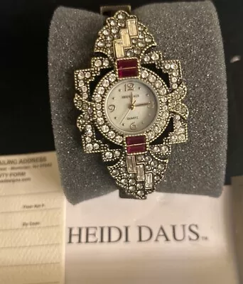 HEIDI DAUS Quartz Fancy/Gorgeous Clear Stones And Red Stones Wrist Watch • $35