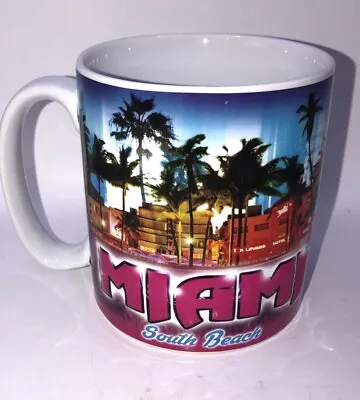 $14.50 • Buy Miami South Beach Coffee Mug Tea Cup Florida Palm Trees Bling FL Souvenir EUC 