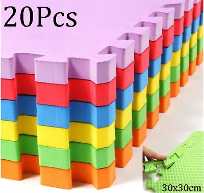 £18.89 • Buy 20 Large Soft Foam EVA Floor Mat Jigsaw Tiles Interlocking Garden Play Room Mats