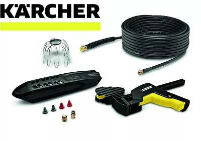 KARCHER PC20 Gutter Pipe & Drain Cleaning Accessory Kit With 20m Hose 26422400 • £71.75