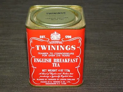 Vintage 1984 Kitchen 3 1/2  High Twinings English Breakfast Tea Tin *empty* • $34.99