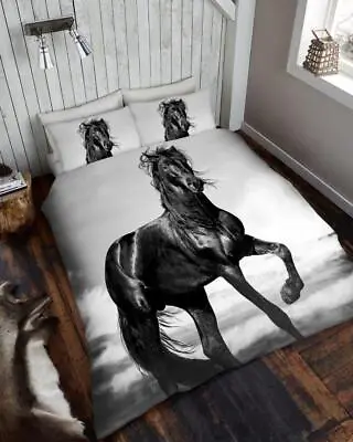 3D Animal Horse Premium Duvet Cover Bedding Set • £18.49