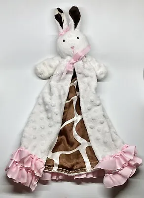 HTF Mud Pie/Mudpie Pink White Brown Giraffe Bunny Rabbit Security Blanket/Lovey • $65.99