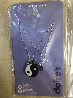 BRAND NEW Claire's Accessories Best Friends Yin & Yang 2 X Necklace Set • £2.25