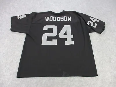Charles Woodson Oakland Raiders Jersey Shirt Mens Extra Large Black Logo 7 VTG • $27.96