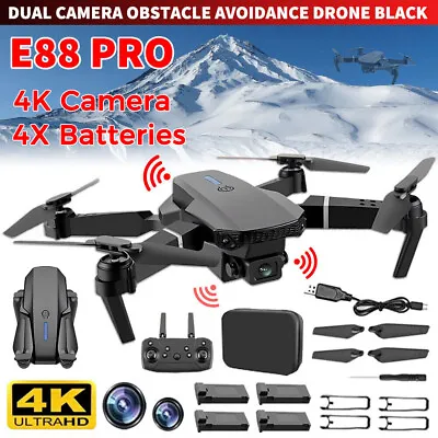 E88 Pro WIFI FPV Quadcopter With Fordable HD 4K Wide Angle Dual Camera Drone RC • $25.46