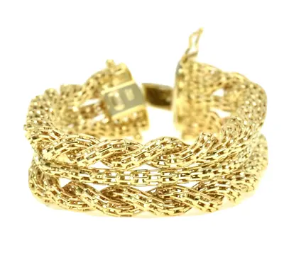 14k GOLD  Vintage Bracelet  DG Chain Co.   1960s? Italy • $1297