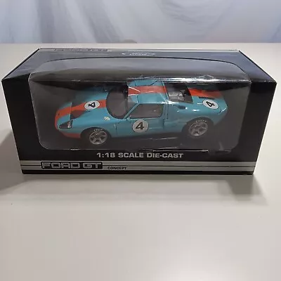 Vintage 2002 New Ford GT Concept Gulf Blue & Orange 1/8 Scale Die Cast Car • $59