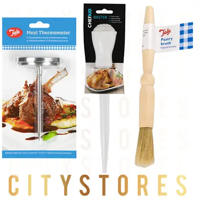 Meat Thermometer Turkey Baster  Pastry Brush  Marinade Injector Utensils • £3.48