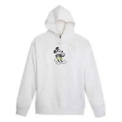 Disney Store Mickey Mouse Genuine Mousewear White Hooded Sweatshirt For Adults • £19