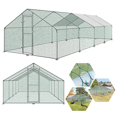 £298.99 • Buy Large Chicken Run Cage Walk In Coop Poultry Rabbit Kennel Hutch Metal UK Seller
