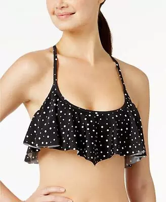 California Waves Juniors' Dot Flounce Macramé Bikini Top Swimsuit Size M • $8.70