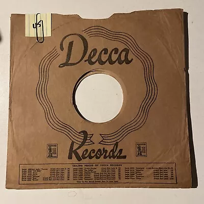 10  78 RPM Record Sleeves - Lot Of 10 Decca Record Sleeves (Bundle #45) • $10