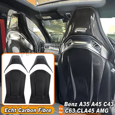 2 Set Carbon Seat Cover For Mercedes A35 A45 C43 C63 CLA45AMG Cover Seats • $478.11