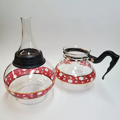 Vintage Kent Vacuum Ovenglas Coffee Maker In Clear And Cranberry • $45.70