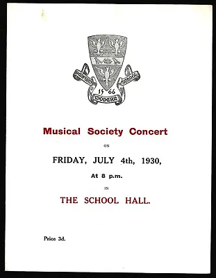 1930 Bedford Musical Society Concert Programme Carmen Opera School Hall  • £7.99