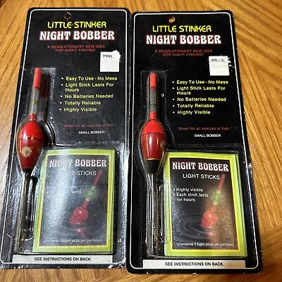 2 Vintage Little Stinker Bait Company Small Night Bobber Light Stick NOS • $10.95