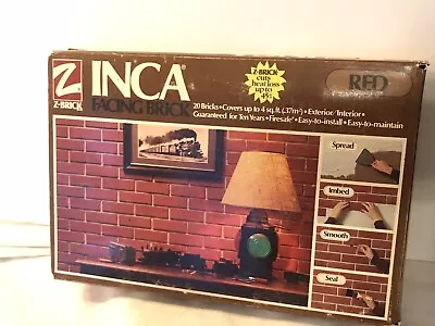$45 • Buy Vtg New Box Of 20 Z-Brick Inca Red Fireproof Facing Brick 4 Square Ft NOS