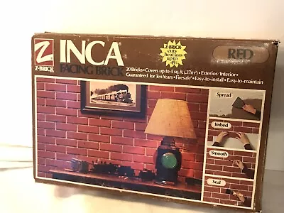 Vtg New Box Of 20 Z-Brick Inca Red Fireproof Facing Brick 4 Square Ft NOS • $45