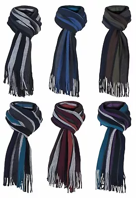 Giovanni Cassini - Mens Thick Multi Color Warm Large Striped Knit Winter Scarf • $17.99