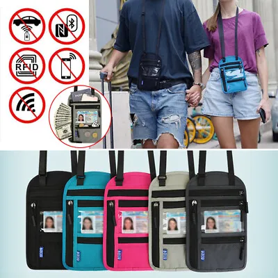 RFID Blocking Passport Holder Wallet Bag Security Neck Pouch Anti-Theft UK • £10.07