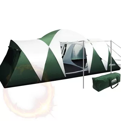 Weisshorn Family Camping Tent 12 Person Hiking Beach Tents (3 Rooms) Green • $188.65