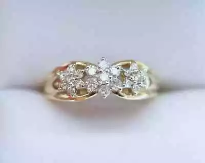 14k Yellow Gold Plated 2CT Round Cut Lab Created Diamond Women's Engagement Ring • $79.19