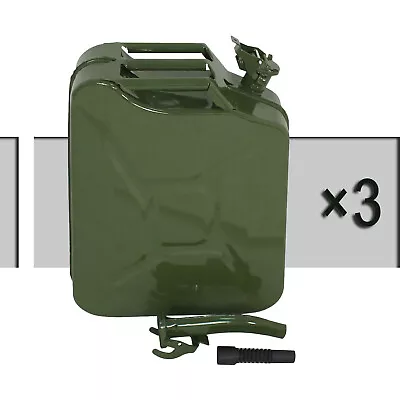 Steel Tank Emergency 3X 20L Jerry Can 5 Gallon Backup Army Military   • $77.58