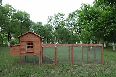 120'' Chicken Coop W/Run Cage Outdoor Hen House Hutch Poultry Pet Wooden Nesting • $226.19