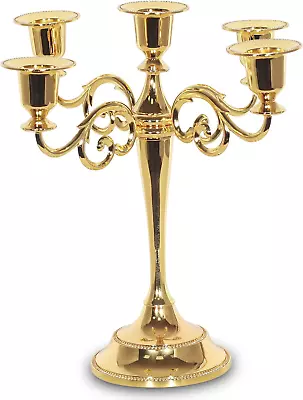 5-Candle Metal Candelabra Candle Holder 10.6 Inch Tall Candlestick Holders For V • $28.50