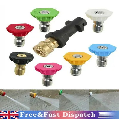 Pressure Washer Lance Spray Wand 7 Nozzle+Adapter For Karcher K2 K3 K4 K5 K6 K7 • £8.59