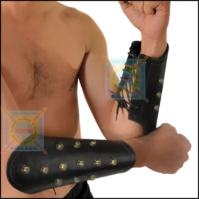 £10.11 • Buy Medieval Leather Arm Hand Guards Bracer Norman Crusader Larp Reenactment Costume