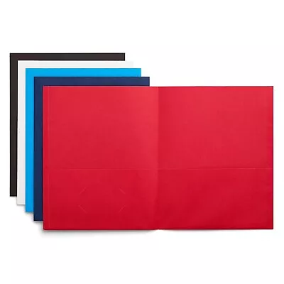 Staples 10% Recycled Smooth 2-Pocket Paper Presentation Folder Assorted Colors • $9.93