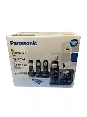 Panasonic KX-TG7644M 1.9 GHz Four Handsets Single Line Cordless Phone Free Ship! • $24.99